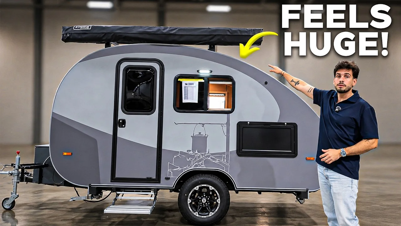 Original YouTube thumbnail for the Breath Max video: How Does This Compact Teardrop Trailer Feel So Spacious?