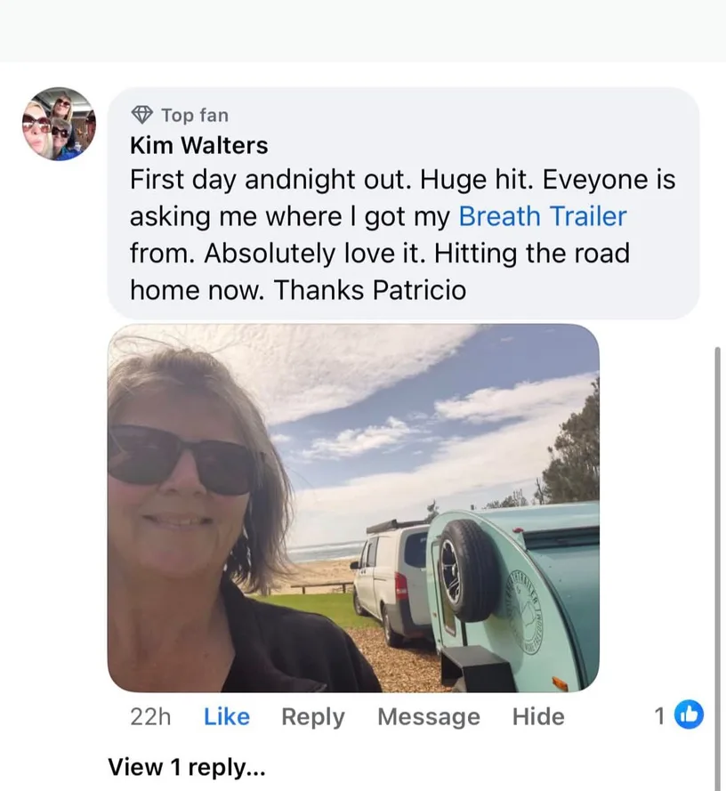Original facebook review screenshot from Kim Walters