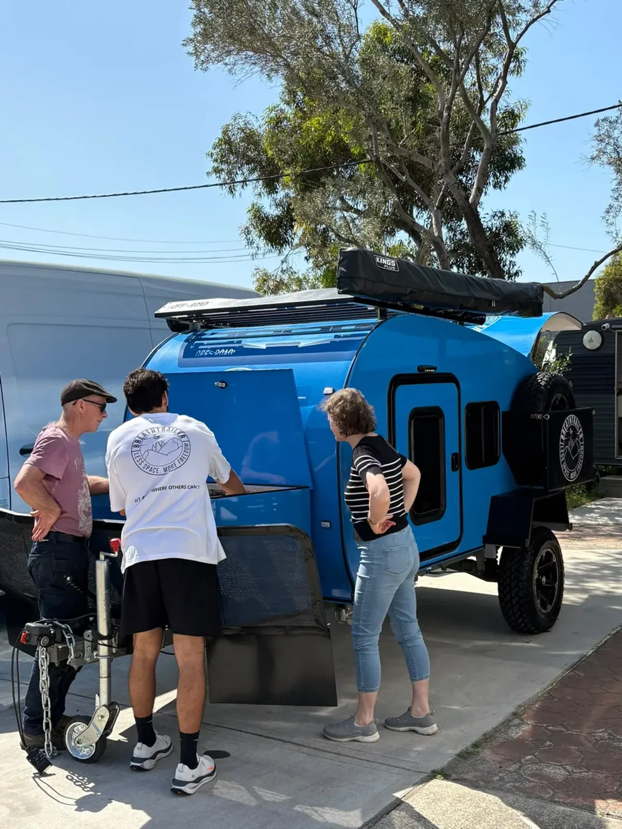 Breath Trailer customers collecting their new trailer