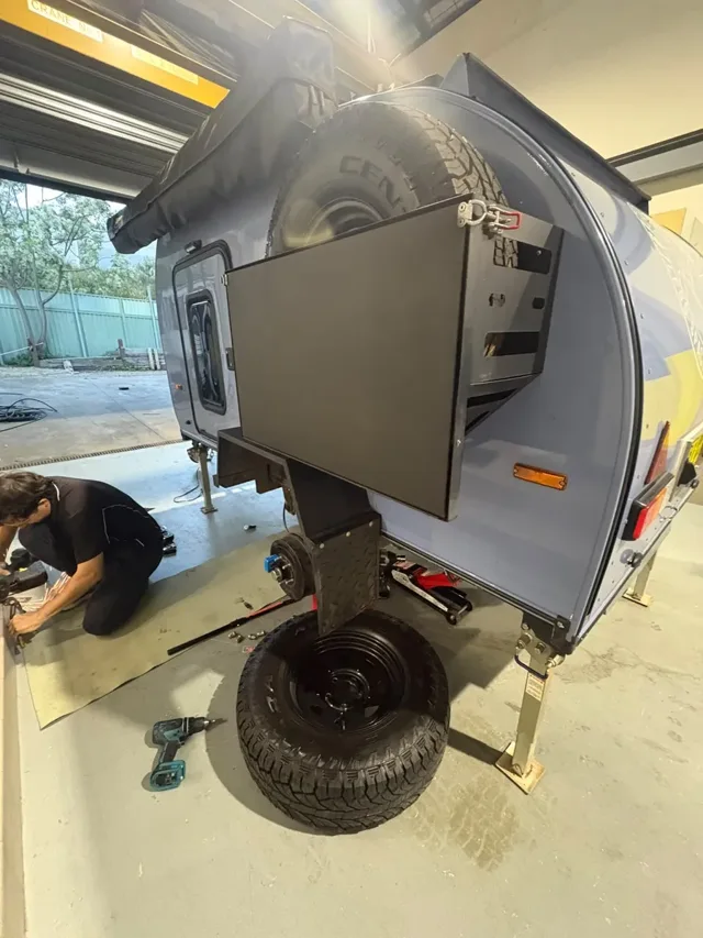 A real Breath trailer during fit-out in the Sydney workshop